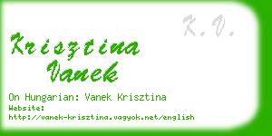 krisztina vanek business card